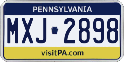 PA license plate MXJ2898