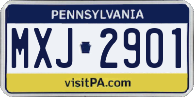 PA license plate MXJ2901
