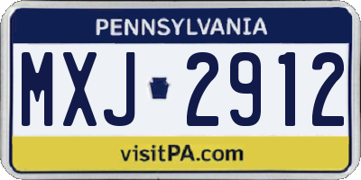 PA license plate MXJ2912