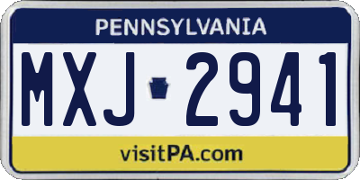 PA license plate MXJ2941