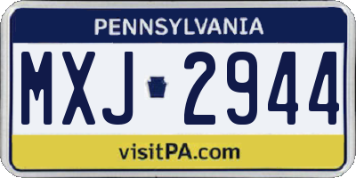 PA license plate MXJ2944
