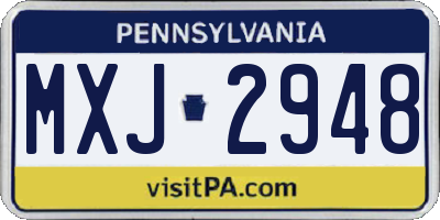 PA license plate MXJ2948
