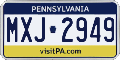 PA license plate MXJ2949