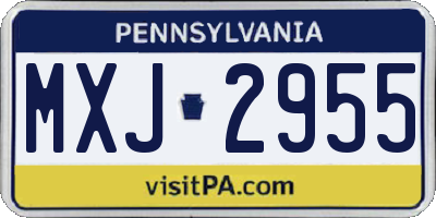 PA license plate MXJ2955