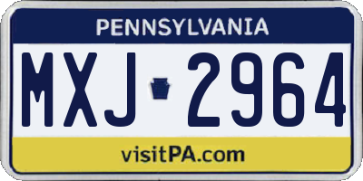 PA license plate MXJ2964