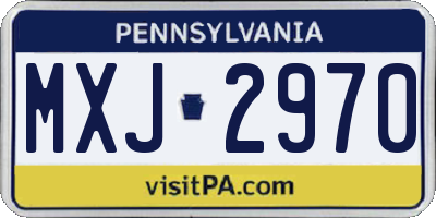 PA license plate MXJ2970