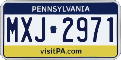 PA license plate MXJ2971