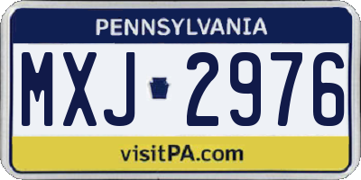 PA license plate MXJ2976