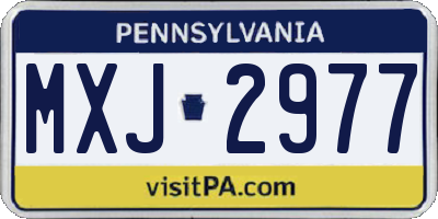 PA license plate MXJ2977