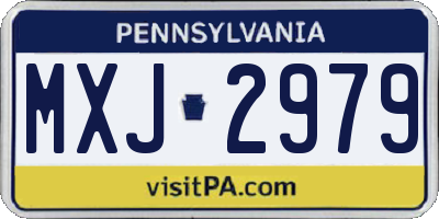 PA license plate MXJ2979