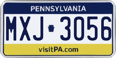 PA license plate MXJ3056