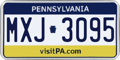 PA license plate MXJ3095