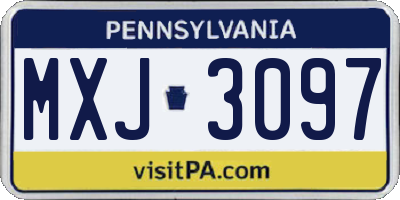 PA license plate MXJ3097