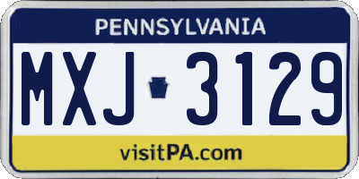 PA license plate MXJ3129