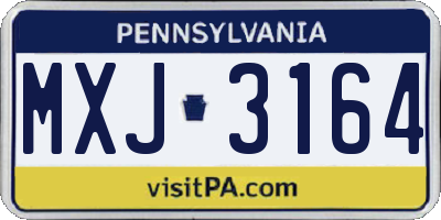 PA license plate MXJ3164