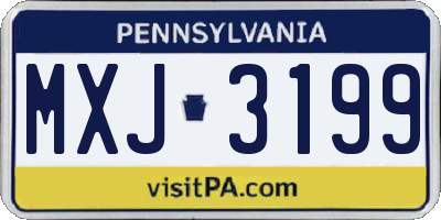 PA license plate MXJ3199