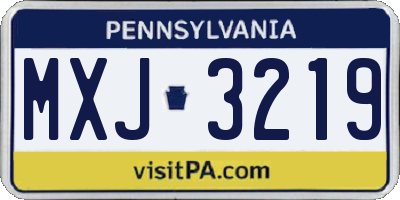 PA license plate MXJ3219