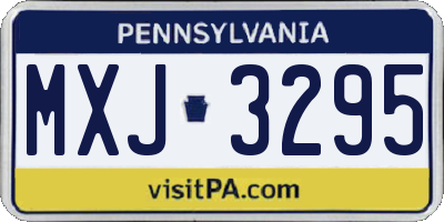 PA license plate MXJ3295