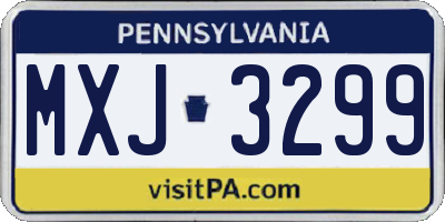 PA license plate MXJ3299