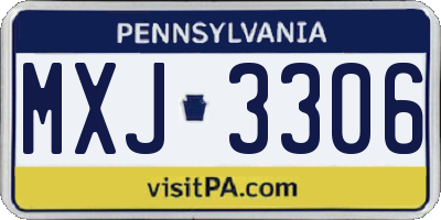 PA license plate MXJ3306