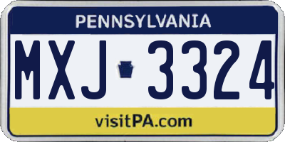 PA license plate MXJ3324