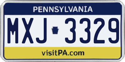 PA license plate MXJ3329