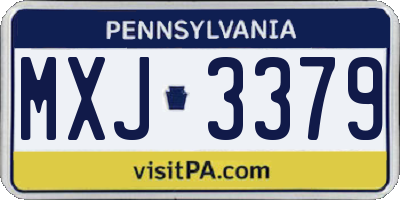 PA license plate MXJ3379