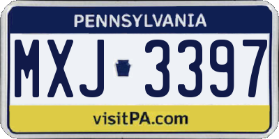 PA license plate MXJ3397