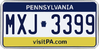 PA license plate MXJ3399