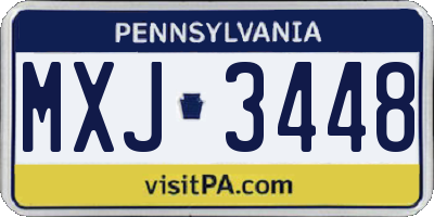 PA license plate MXJ3448
