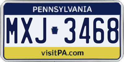 PA license plate MXJ3468