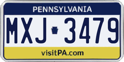 PA license plate MXJ3479