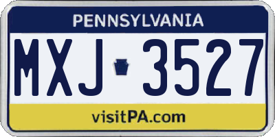 PA license plate MXJ3527