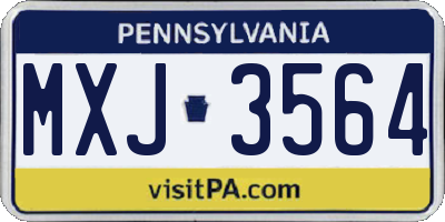 PA license plate MXJ3564