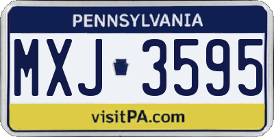 PA license plate MXJ3595