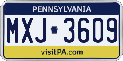 PA license plate MXJ3609