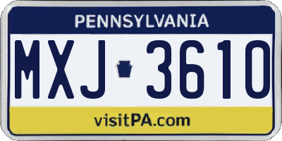 PA license plate MXJ3610