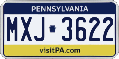 PA license plate MXJ3622