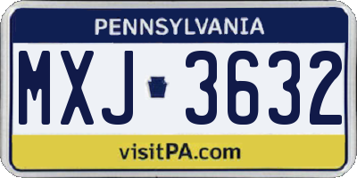 PA license plate MXJ3632