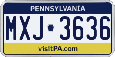 PA license plate MXJ3636