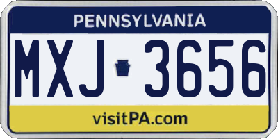 PA license plate MXJ3656