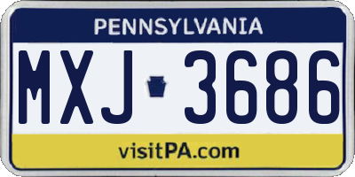 PA license plate MXJ3686