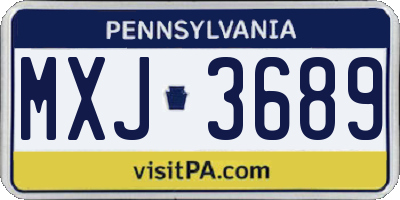 PA license plate MXJ3689