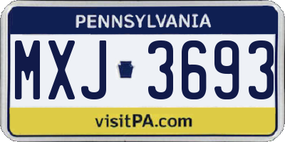 PA license plate MXJ3693