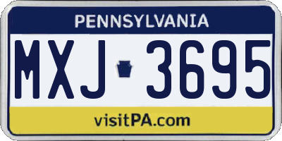 PA license plate MXJ3695