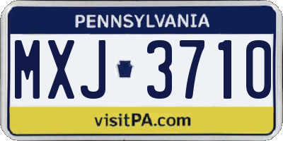 PA license plate MXJ3710