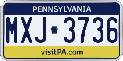 PA license plate MXJ3736
