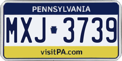 PA license plate MXJ3739
