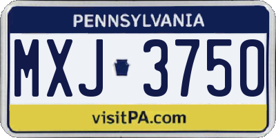 PA license plate MXJ3750