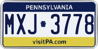 PA license plate MXJ3778